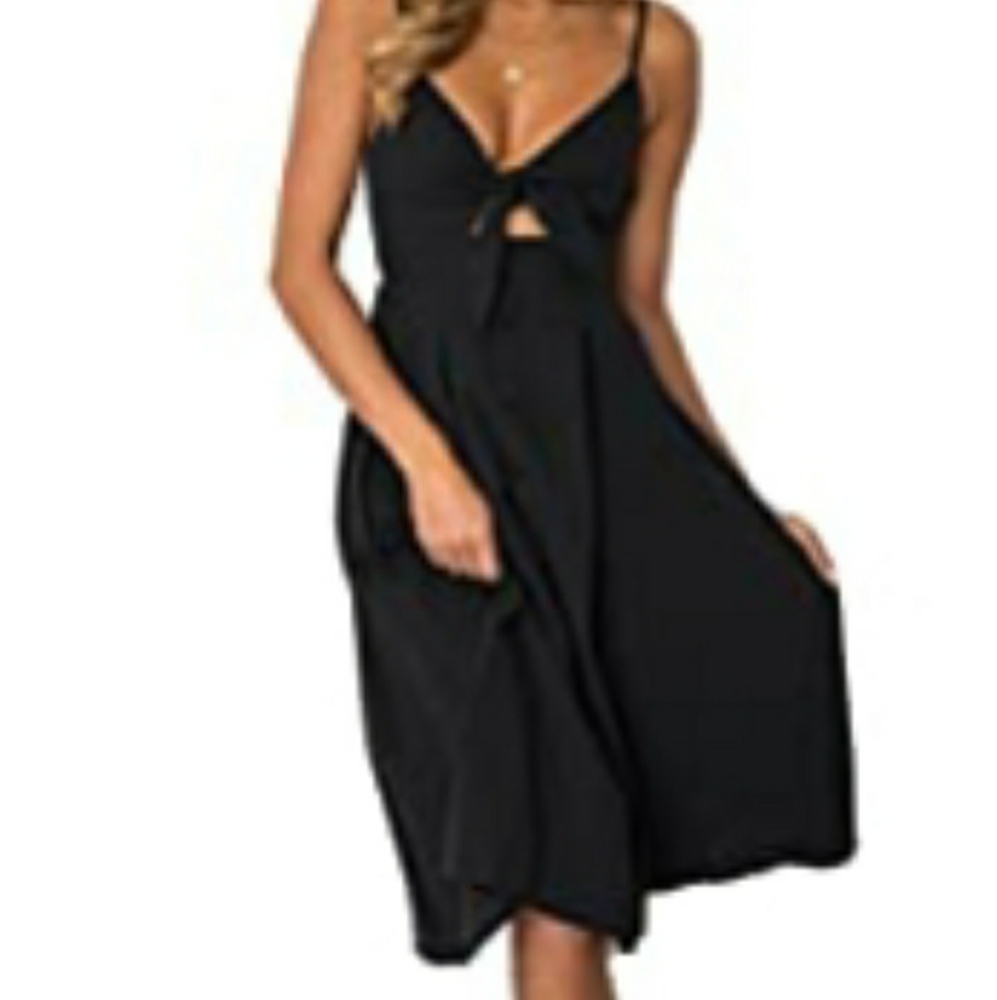 Front tie black dress XL